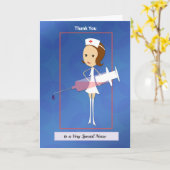 Infirmière Merci avec carte seringue (Fleur jaune)