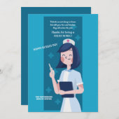 Infirmière Merci Infirmière Carte de jour (Devant / Derrière)