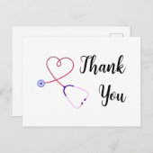 infirmière merci stéthoscope coeur vacances Carte  (Devant / Derrière)