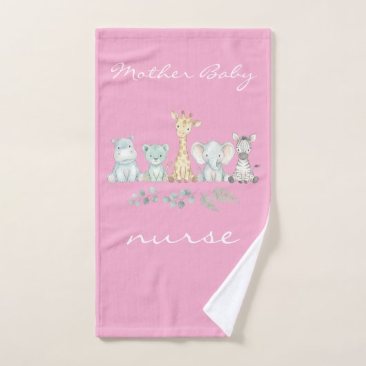 Infirmière Mère Bébé Safari Jungle Crèche (Serviette à main)