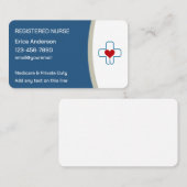 Infirmière moderne Cartes de visite de coeur crois (Devant / Derrière)