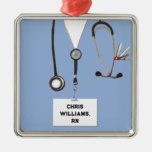 Infirmière Noël ornement en métal collectif (Devant)