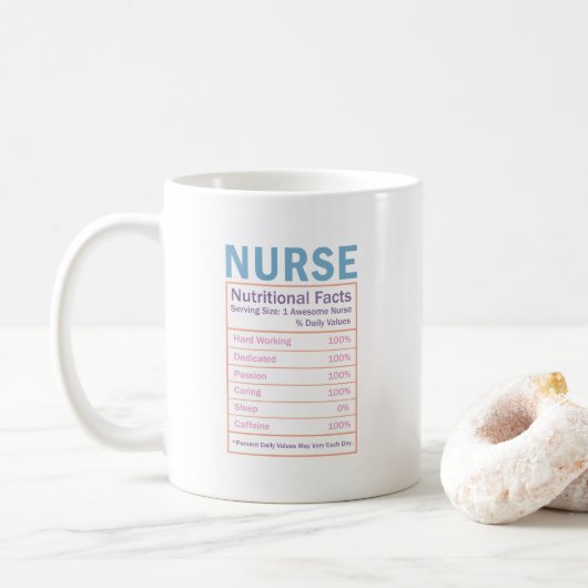 Infirmière nutritionnelle Mug (Avec donut)