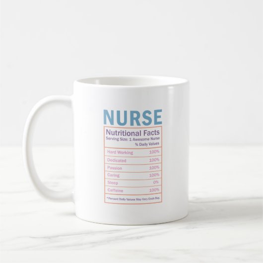 Infirmière nutritionnelle Mug (Gauche)