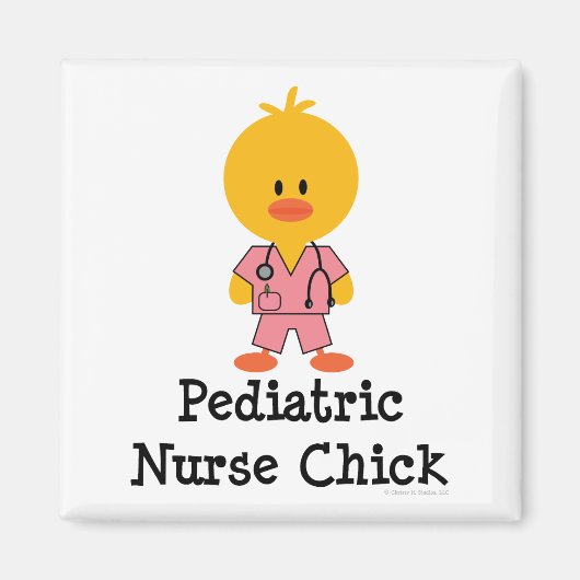 Infirmière pédiatrique Magnet de poussins (Devant)