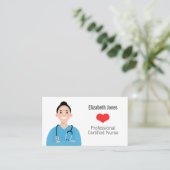 Infirmière personnalisée Avatar Carte de visite (Debout devant)