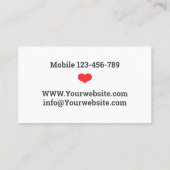 Infirmière personnalisée Avatar Carte de visite (Dos)