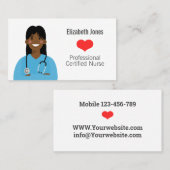 Infirmière personnalisée Avatar Carte de visite (Devant / Derrière)