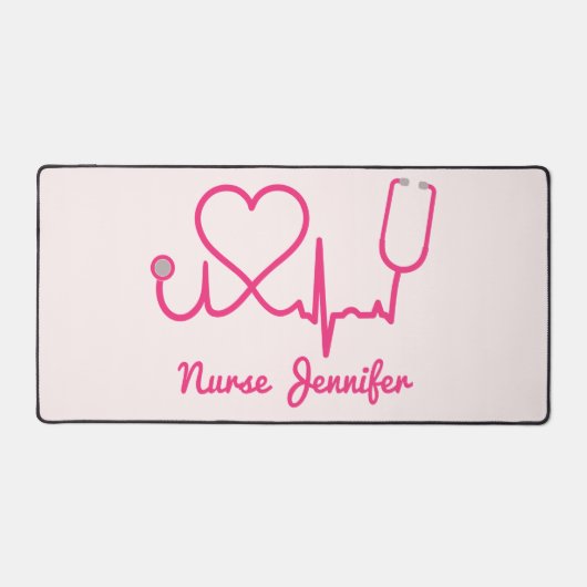 Infirmière personnalisée rose Nom Stethoscope Coeu (Recto)