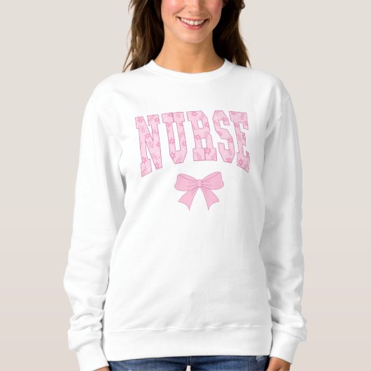 Infirmière Pink Bow Coquette Sweatshirt Infirmière (Devant)