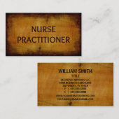 Infirmière Praticien Antique Carte de visite bross (Devant / Derrière)