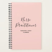 Infirmière Praticien Blush Pink Noir Nom du script (Devant)