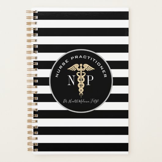 Infirmière Praticien Médicale Noir Blanc Monogramm (Devant)