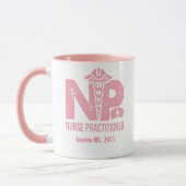 Infirmière Praticien Personnalisé Café Rose Mug (Gauche)