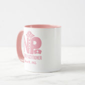 Infirmière Praticien Personnalisé Café Rose Mug (Devant gauche)