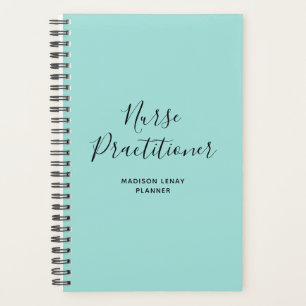 Infirmière Praticien Turquoise Noir Script personn