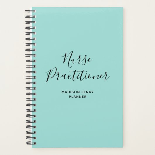 Infirmière Praticien Turquoise Noir Script personn (Devant)