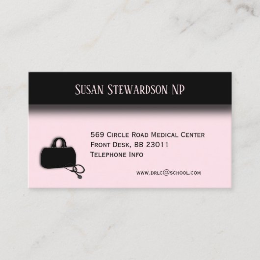 Infirmière praticienne Carte de visite avec heures (Devant)