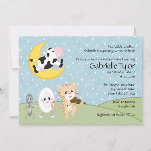Infirmière Rhyme Baby Shower Invitations (Devant)