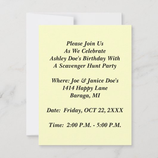 Infirmière Rhyme Fête à thème INVITATIONS (Dos)