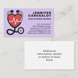 Infirmière RN, LVN, LPN, Carte de visite intérimai