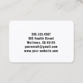 Infirmière RN, LVN, LPN, Carte de visite intérimai (Dos)