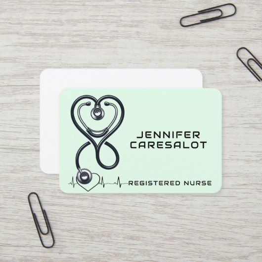 Infirmière RN, LVN, LPN, Carte de visite intérimai (Devant/Arrière en situation)