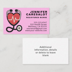 Infirmière RN, LVN, LPN, Carte de visite intérimai