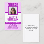 Infirmière RN, LVN, LPN, Carte de visite intérimai (Devant / Derrière)