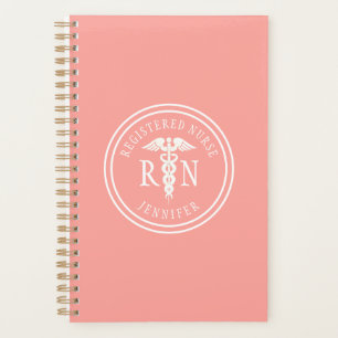 Infirmière RN Médicale Caduceus rose Personnalis