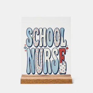 Infirmière scolaire vintage floral typographie con