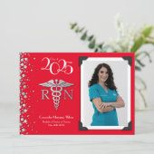 Infirmière Silver Faire-part de graduation Rouge (Debout devant)