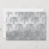 Infirmière Silver Graduation Faire-part Grey (Dos)