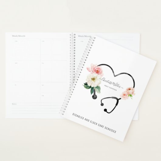 Infirmière soignante Stethoscope floral (Devant avec enveloppe)