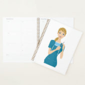 Infirmière souriante avec seringue (Devant avec enveloppe)