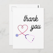 infirmière stéthoscope Carte de remerciements de s (Devant / Derrière)