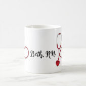 Infirmière, Stethoscope, Mugs Personnalisés (Centre)