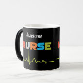 Infirmière superbes lettres amusantes Mug noir (Devant gauche)