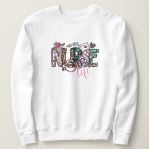 Infirmière Sweatshirt de typographie rétro amusa