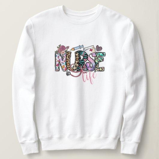 Infirmière | Sweatshirt de typographie rétro amusa (Design devant)