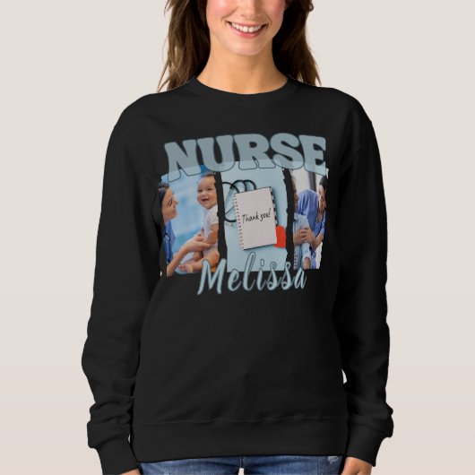 Infirmière Sweatshirt photo à trois cadres (Devant)