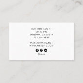 Infirmière Tarot Carte de visite noir (Dos)