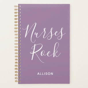 Infirmières Rock violet et blanc Script personnal