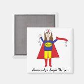 Infirmières Super Héros (Brunette) Magnet (Recto/Verso)