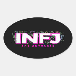 INFJ Introvert MBTI Persoonlijkheidstype Bloemen Ovale Sticker