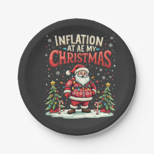 Inflatie at My Christmas Funny Santa Economy Papieren Bordje