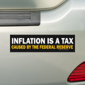 Inflatie is een belasting! Bumpersticker (Op auto)