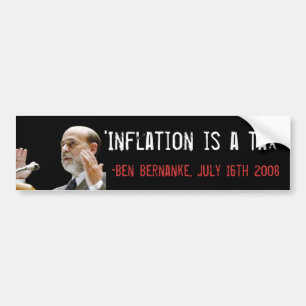 Inflatie is een belasting - origineel bumpersticker