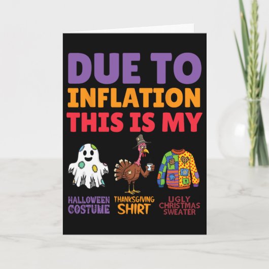 Inflation Costume Trio Halloween Thanksgiving en Kaart (Voorkant)