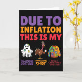 Inflation Costume Trio Halloween Thanksgiving en Kaart (Gele Bloem)